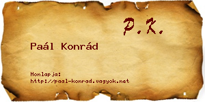Paál Konrád névjegykártya