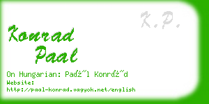 konrad paal business card